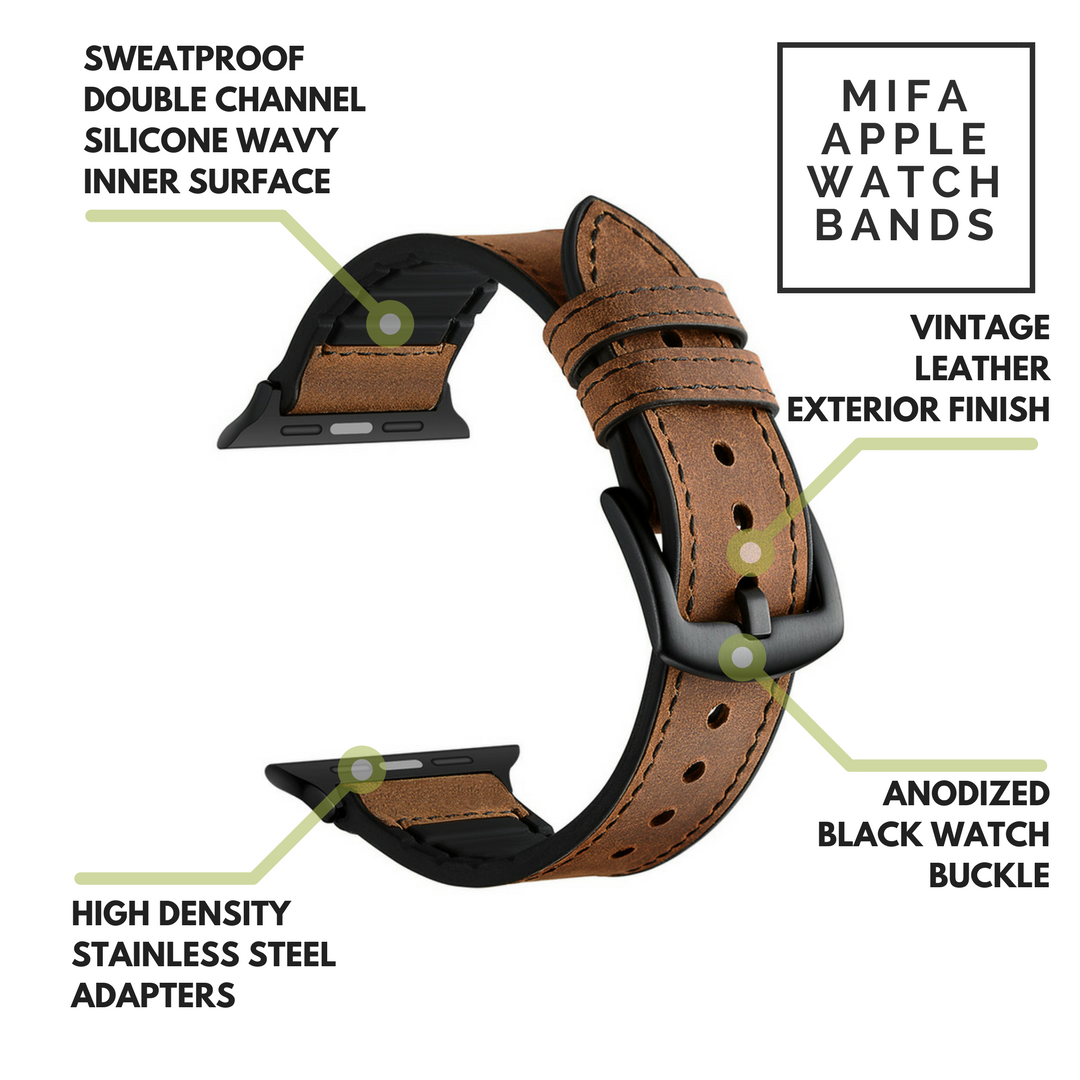 Hybrid Sports Leather band for Apple Watch Series 9 8 7 41mm