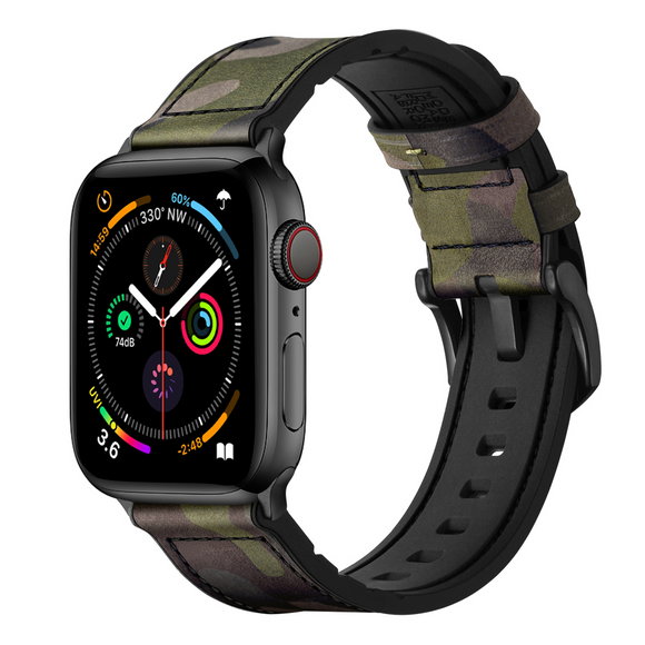Hybrid Sports Leather band for Apple Watch - Camouflage