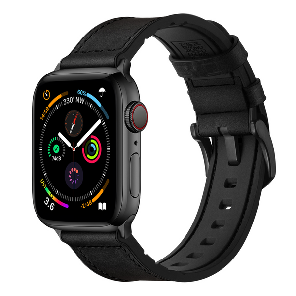 Hybrid Sports Leather band for Apple Watch Suede Black